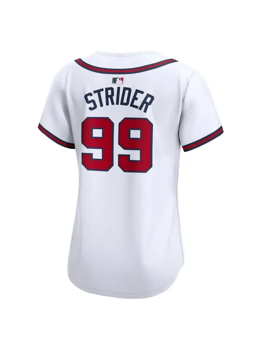 Nike Женская белая домашняя футболка Spencer Strider Atlanta Braves, ограниченная серия — изображение 2 из 3, белый