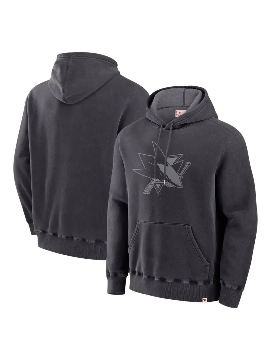 Fanatics Мужская черная толстовка с капюшоном San Jose Sharks, произведено в Канаде — изображение 1 из 3, черный