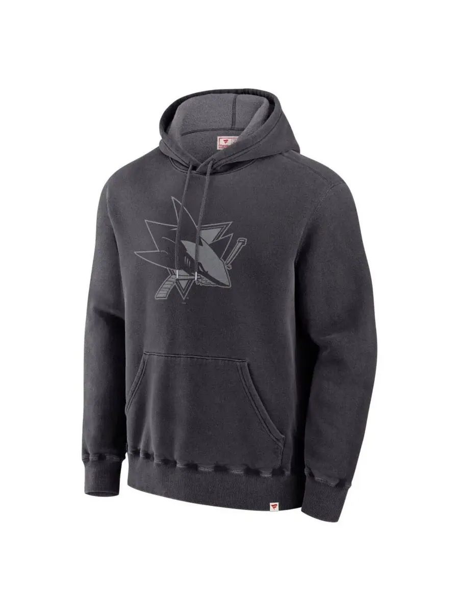 Fanatics Мужская черная толстовка с капюшоном San Jose Sharks, произведено в Канаде — изображение 2 из 3, черный