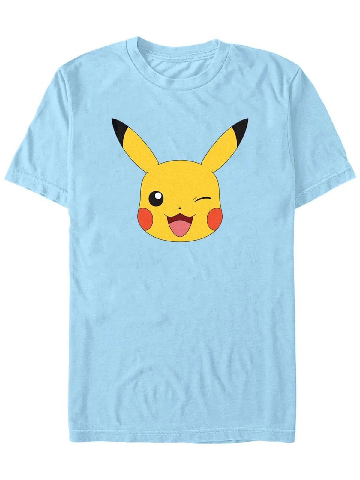 Мужская футболка с коротким рукавом pokemon pikachu big face Fifth Sun — изображение 1 из 1, светлый синий