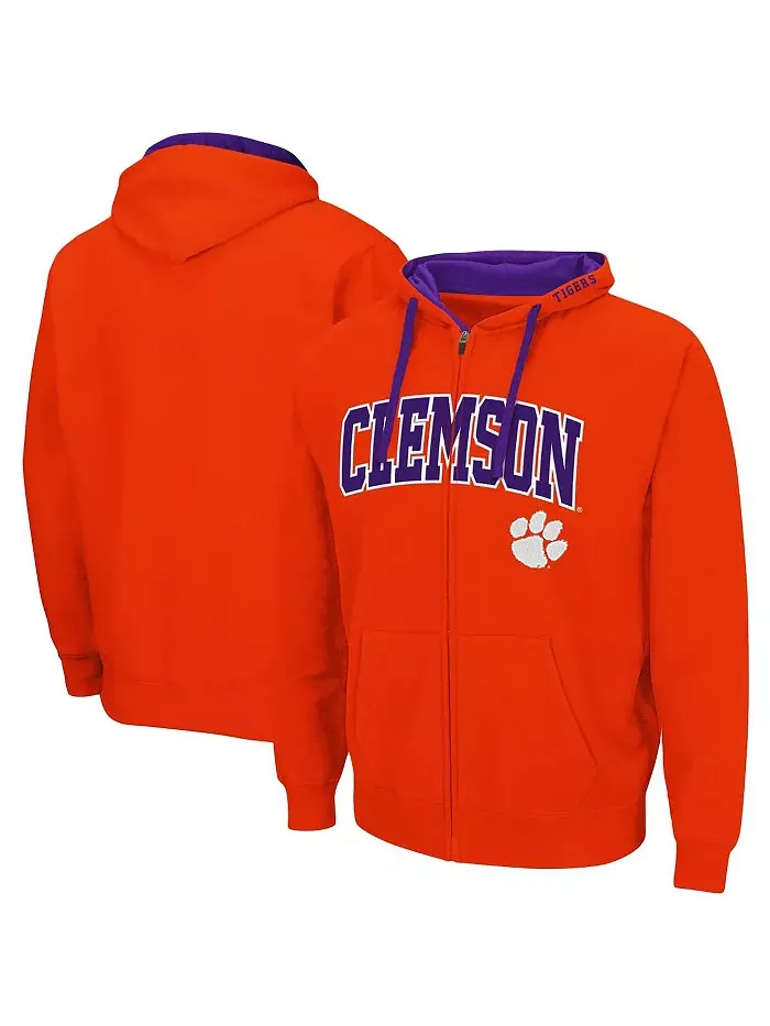 Мужская оранжевая толстовка Clemson Tigers с молнией Big and Tall Colosseum — изображение 1 из 3