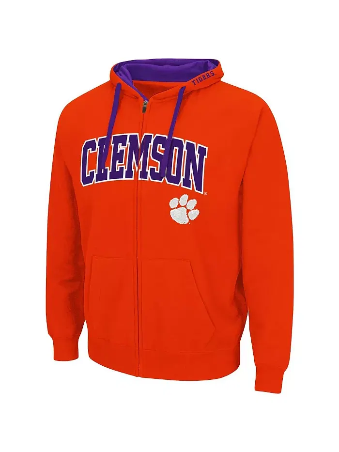 Мужская оранжевая толстовка Clemson Tigers с молнией Big and Tall Colosseum — изображение 2 из 3