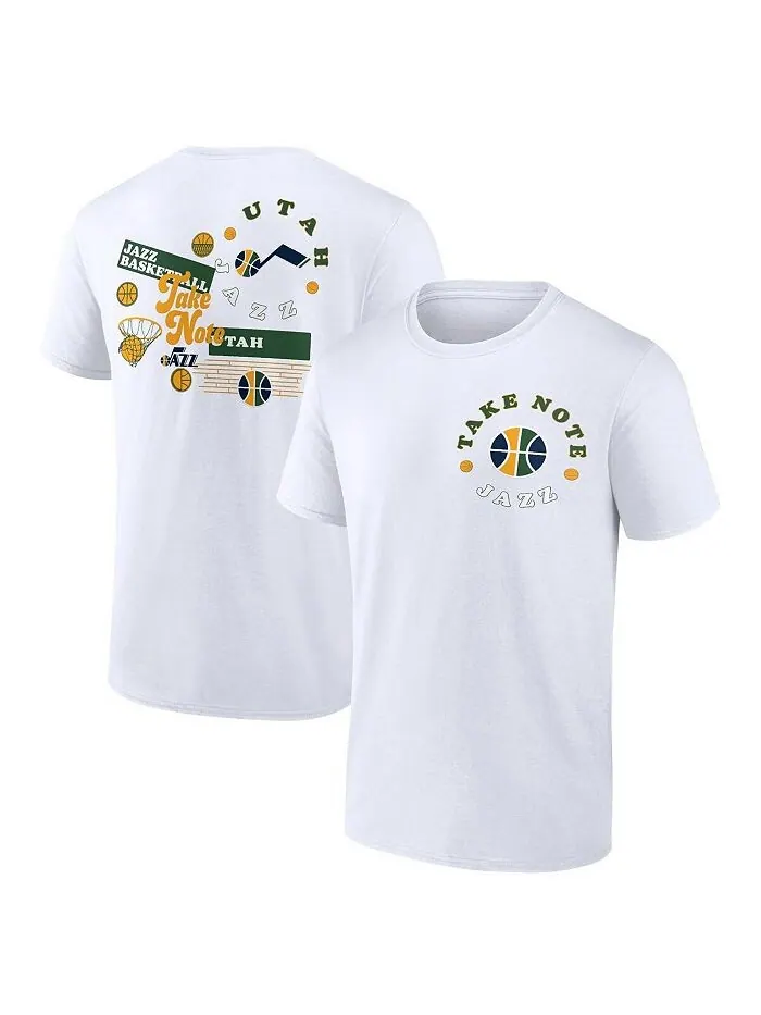 Мужская белая футболка с логотипом Utah Jazz Street Collective Fanatics — изображение 1 из 3, белый