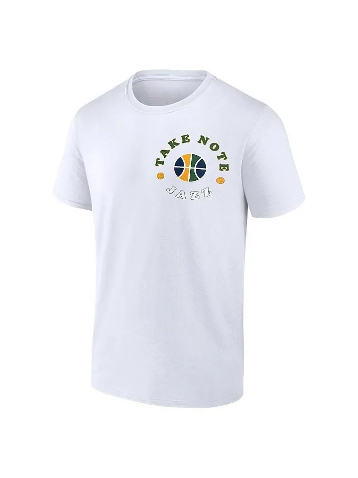Мужская белая футболка с логотипом Utah Jazz Street Collective Fanatics — изображение 2 из 3, белый