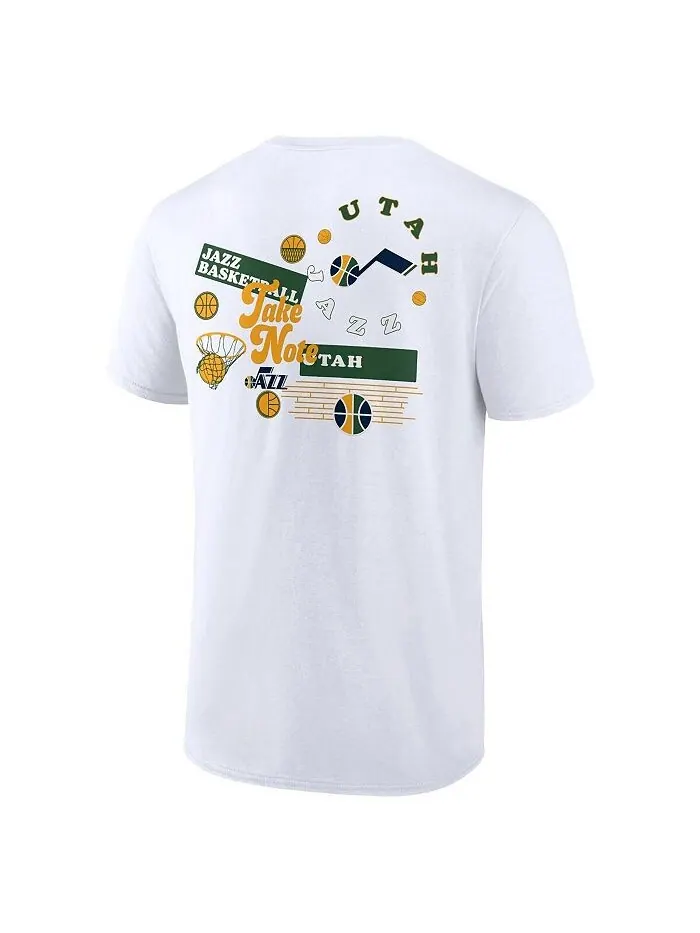Мужская белая футболка с логотипом Utah Jazz Street Collective Fanatics — изображение 3 из 3, белый