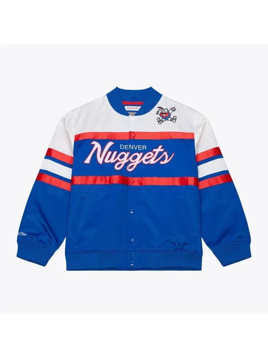 Мужская легкая атласная куртка Royal Denver Nuggets Hardwood Classics Head Coach с застежкой на — изображение 1 из 5