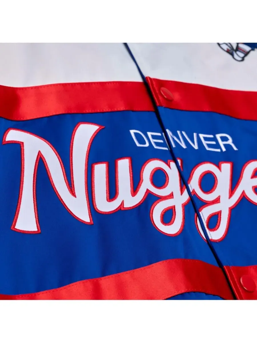 Мужская легкая атласная куртка Royal Denver Nuggets Hardwood Classics Head Coach с застежкой на — изображение 5 из 5