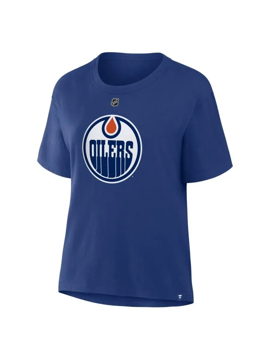 Женская футболка Leon Draisaitl Royal Edmonton Oilers Authentic Stack с именем и номером игрока — изображение 2 из 3