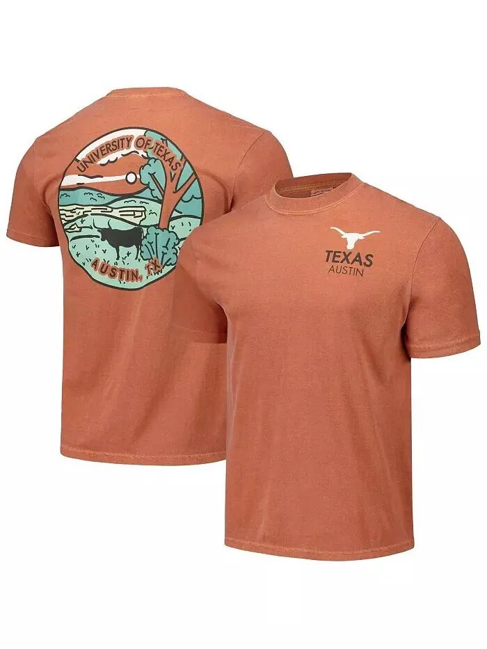 Футболка цвета Burnt Orange Texas Longhorns Scenic Comfort Colors для мужчин и женщин Image One — изображение 1 из 3