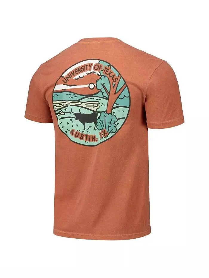 Футболка цвета Burnt Orange Texas Longhorns Scenic Comfort Colors для мужчин и женщин Image One — изображение 3 из 3