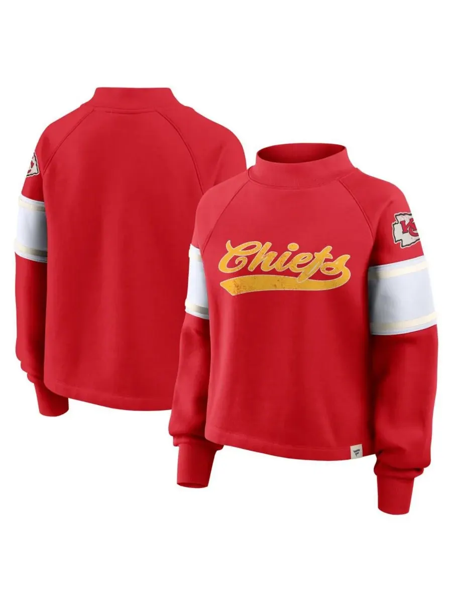 Fanatics Женская красная толстовка-реглан Kansas City Chiefs Oversized Hometown Toss Sweep — изображение 1 из 3, красный