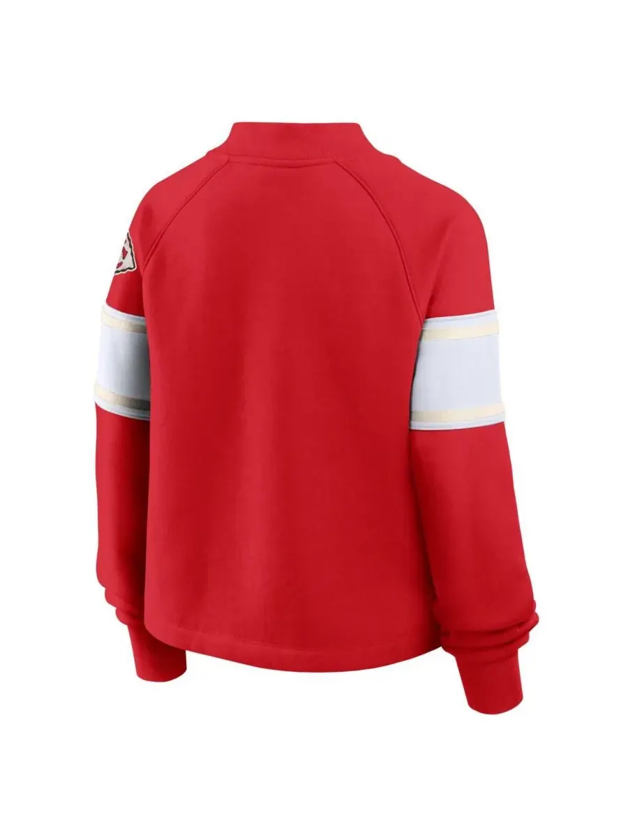 Fanatics Женская красная толстовка-реглан Kansas City Chiefs Oversized Hometown Toss Sweep — изображение 2 из 3, красный