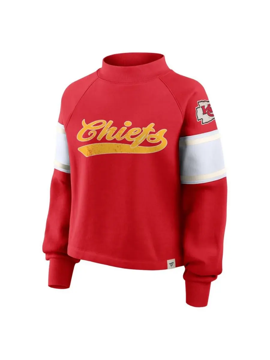 Fanatics Женская красная толстовка-реглан Kansas City Chiefs Oversized Hometown Toss Sweep — изображение 3 из 3, красный