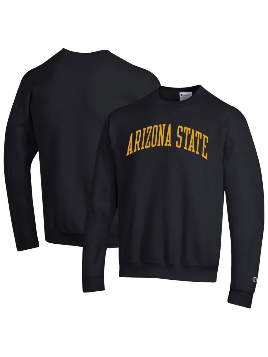 Champion Мужская черная флисовая толстовка Arizona State Sun Devils Basic Arch — изображение 1 из 3, черный