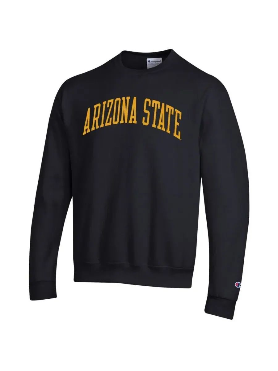 Champion Мужская черная флисовая толстовка Arizona State Sun Devils Basic Arch — изображение 3 из 3, черный