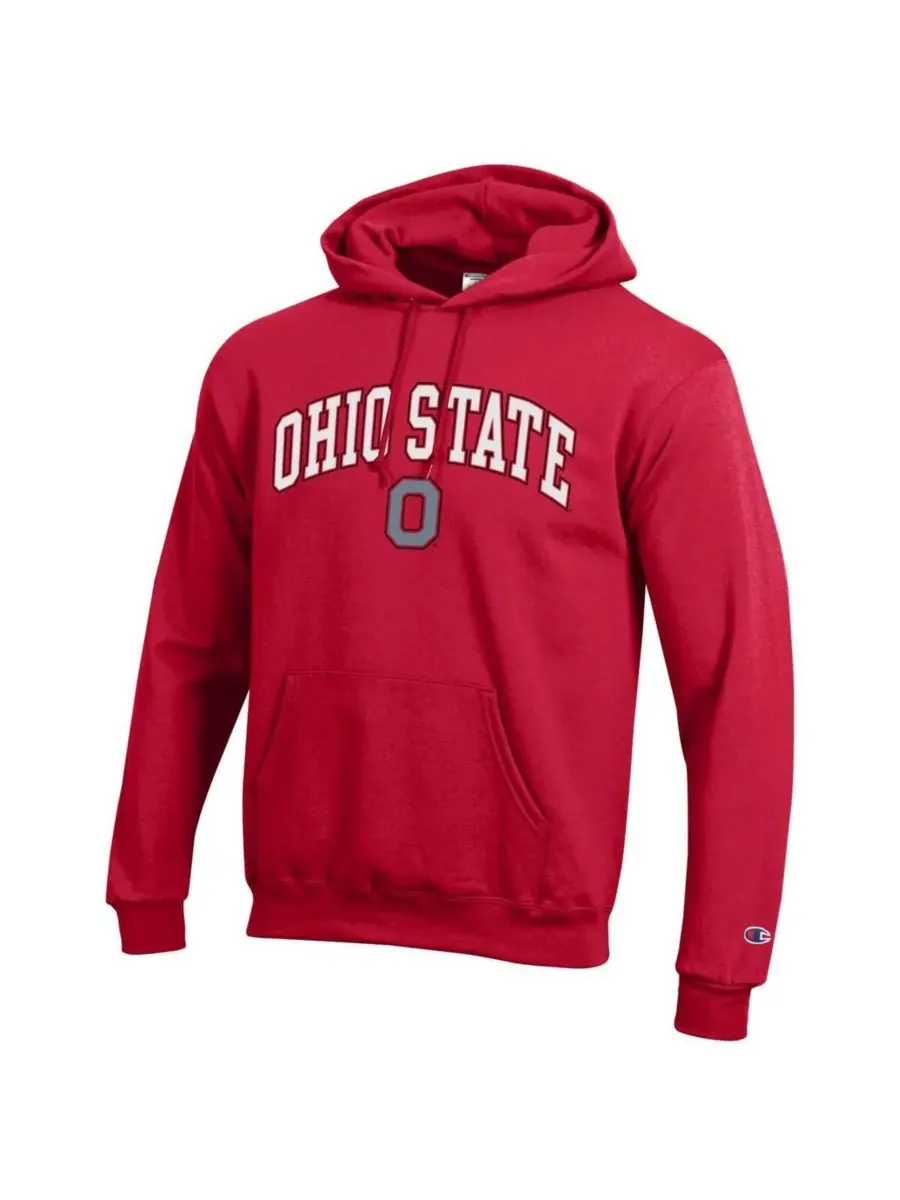 Мужская алая флисовая толстовка с капюшоном и арочным логотипом команды Ohio State Buckeyes Champion — изображение 3 из 3