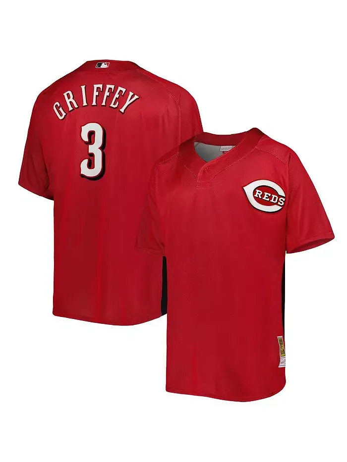 Мужская бейсбольная майка для тренировок Ken Griffey Jr. Red Cincinnati Reds из коллекции
