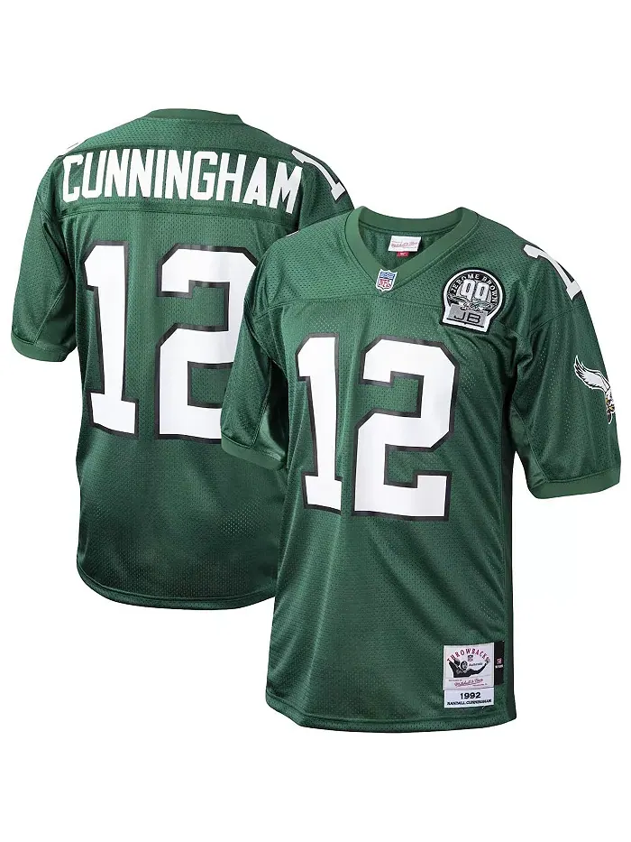 Мужская аутентичная ретро-джерси Randall Cunningham Kelly Green Philadelphia Eagles 1992, вышедшая — изображение 1 из 3