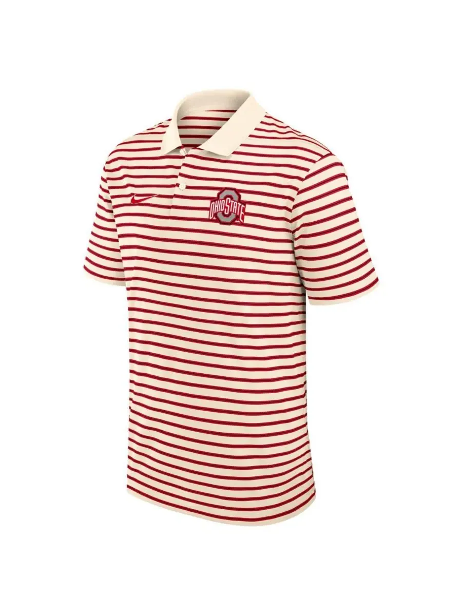 Nike Мужская полосатая рубашка-поло Ohio State Buckeyes кремового/алого цвета — изображение 3 из 3, кремовый