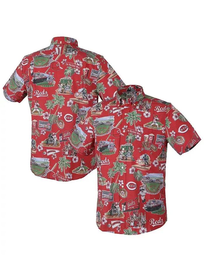 Мужская красная рубашка на пуговицах Cincinnati Reds Scenic Tri-Blend Reyn Spooner — изображение 1 из 3