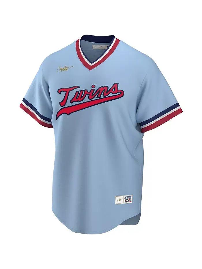 Мужская светло-синяя майка команды Minnesota Twins Road Cooperstown Collection Nike — изображение 2 из 3