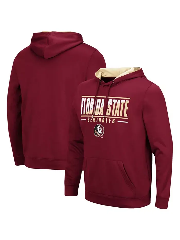 Мужская гранатовая толстовка с капюшоном Florida State Seminoles Slash Stack 2.0 Colosseum — изображение 1 из 3