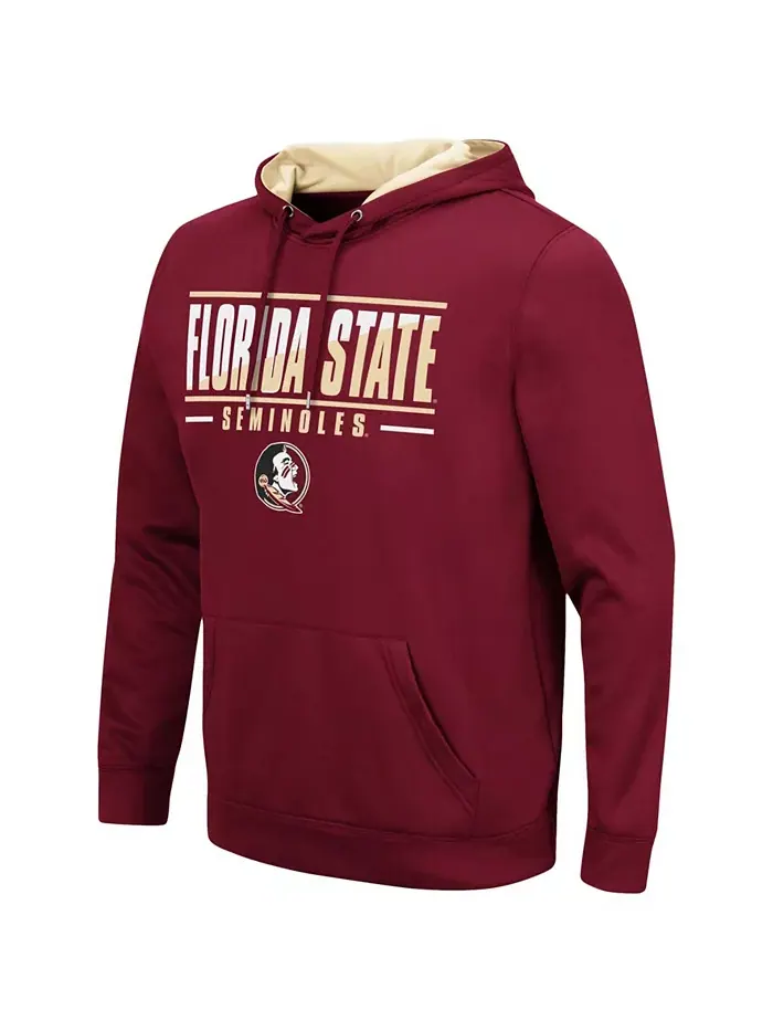 Мужская гранатовая толстовка с капюшоном Florida State Seminoles Slash Stack 2.0 Colosseum — изображение 2 из 3