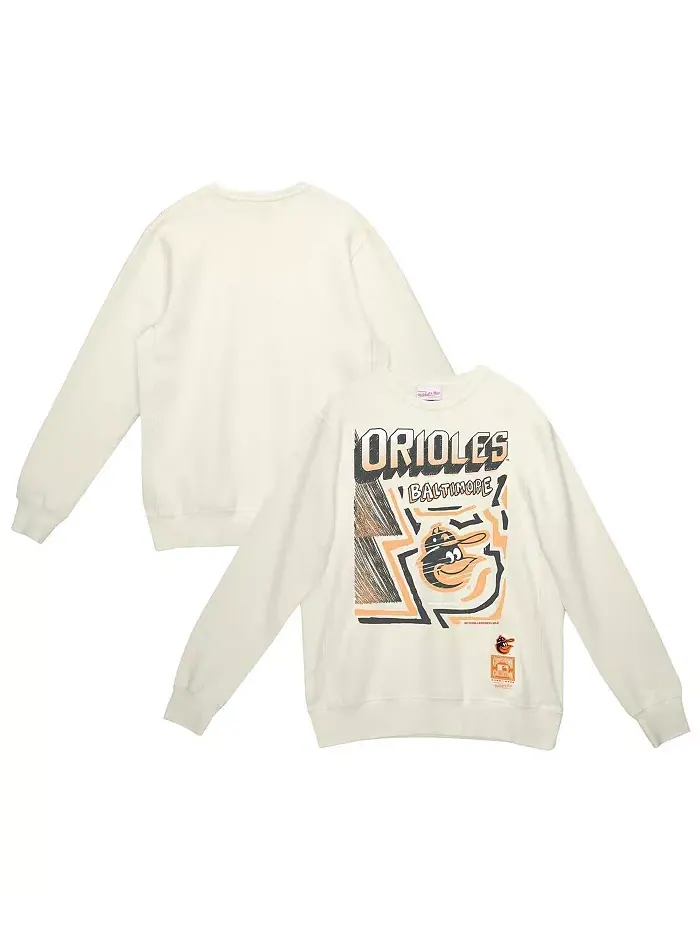 Мужской кремовый худи Baltimore Orioles Sidewalk Sketch Mitchell & Ness — изображение 1 из 3