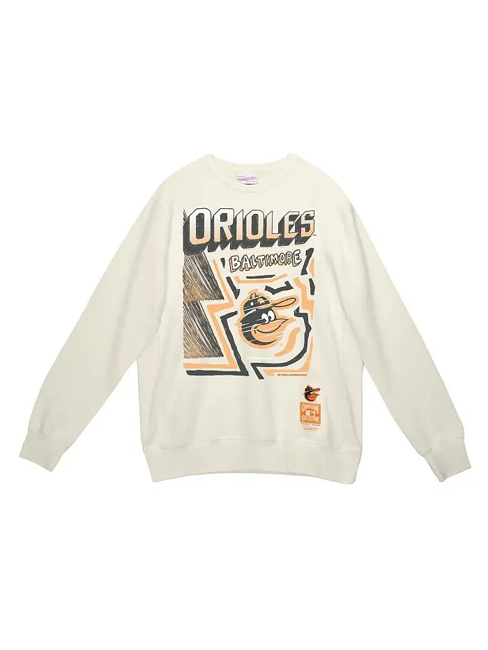 Мужской кремовый худи Baltimore Orioles Sidewalk Sketch Mitchell & Ness — изображение 2 из 3