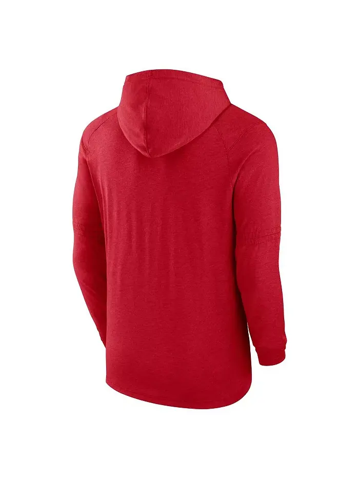 Мужская толстовка с капюшоном Heather Red Washington Nationals Authentic Collection Tri-Blend — изображение 3 из 3