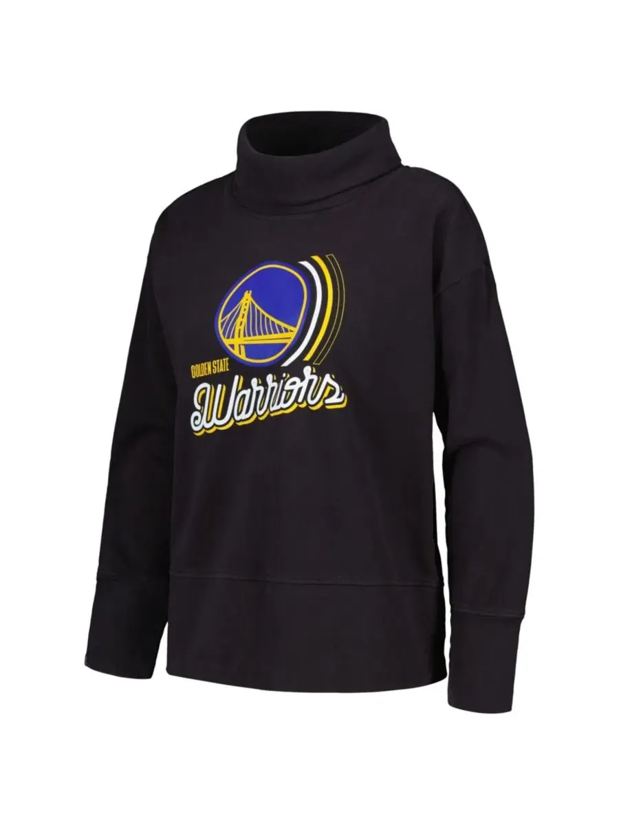 Женский свитшот-пуловер с принтом Golden State Warriors Sunset LevelWear — изображение 2 из 3, черный