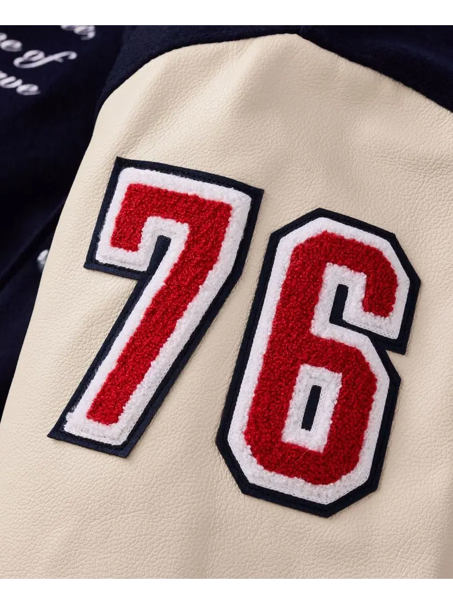 Куртка лимитированной серии с кожаными рукавами USA 250 Iconic Full-Snap Jacket Fanatics — изображение 5 из 5, темно-синий