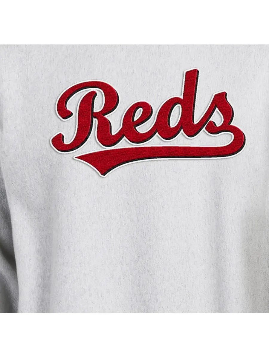 Свитшот мужской с длинным рукавом Reverse Weave Cincinnati Reds Champion — изображение 4 из 5, серый