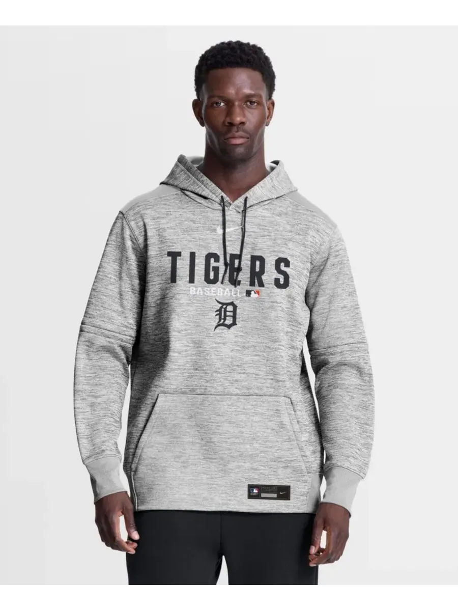 Худи с длинным рукавом Detroit Tigers Authentic Collection Therma-FIT Nike — изображение 1 из 5, темно-серый