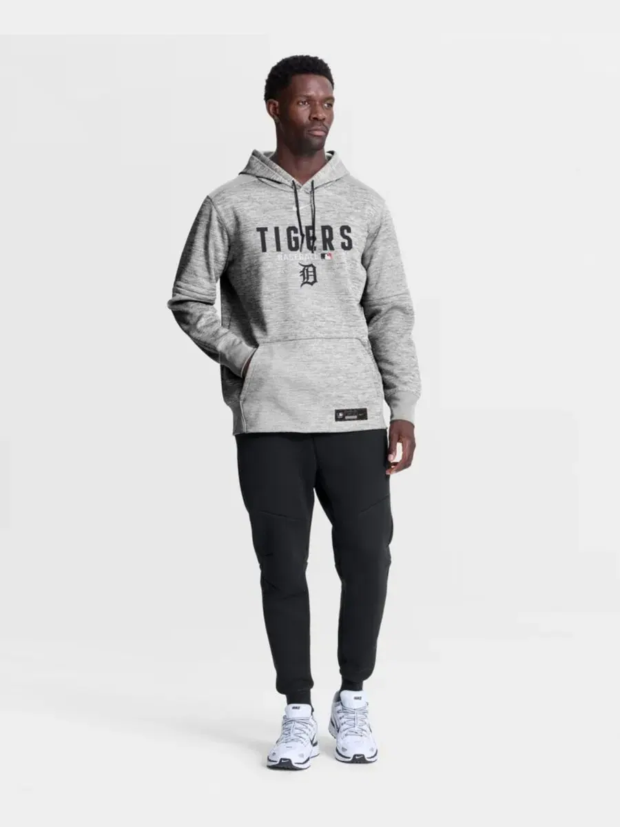 Худи с длинным рукавом Detroit Tigers Authentic Collection Therma-FIT Nike — изображение 3 из 5, темно-серый