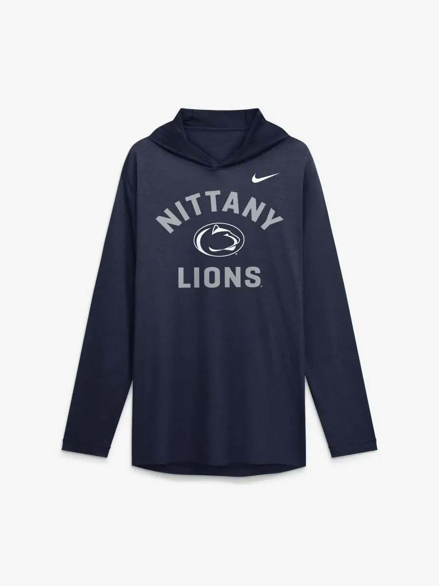 Мужская футболка с капюшоном и длинным рукавом Primetime Arch Tri-Blend Dri-FIT Nike — изображение 2 из 5, темно-синий