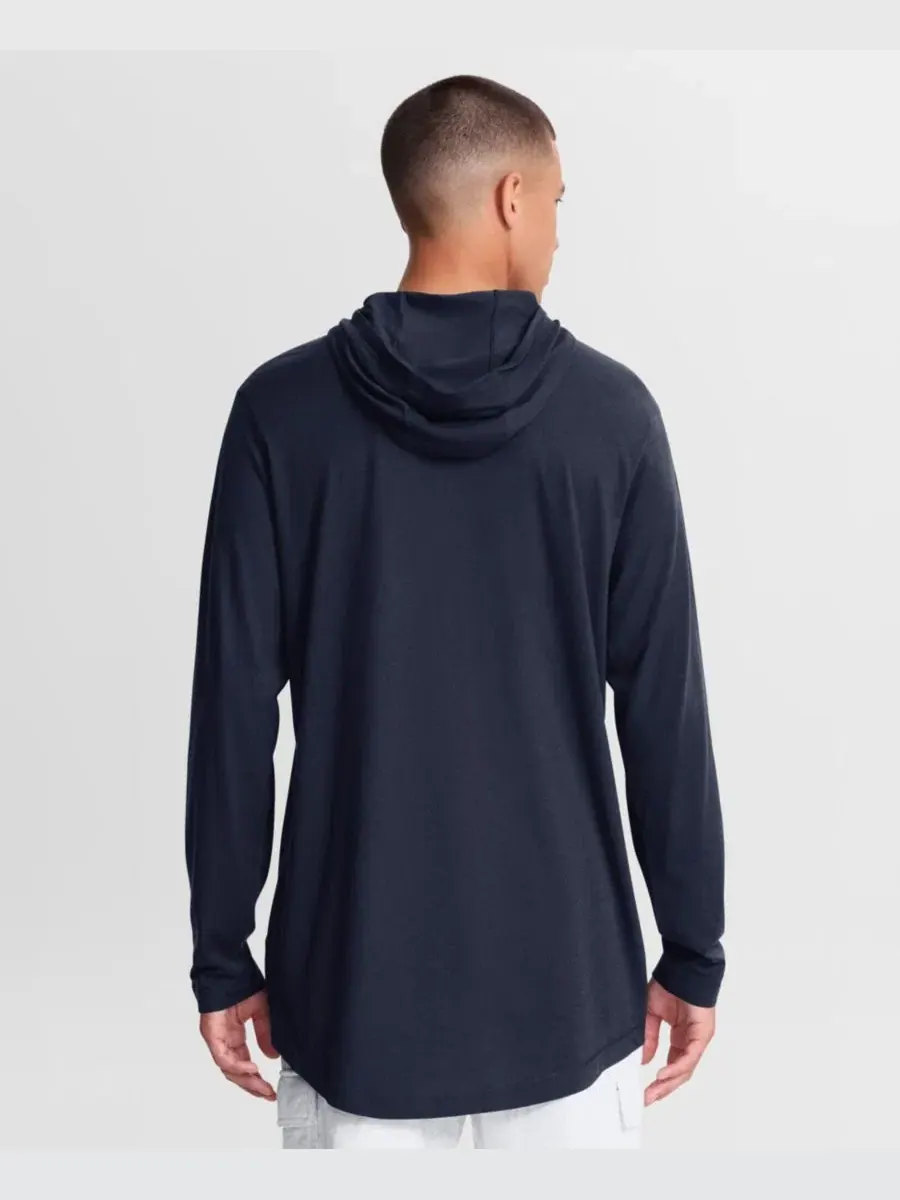 Мужская футболка с капюшоном и длинным рукавом Primetime Arch Tri-Blend Dri-FIT Nike — изображение 4 из 5, темно-синий