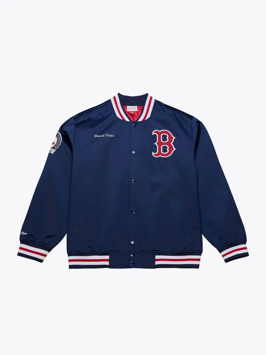 Куртка бомбер из сатина с принтом David Ortiz Navy Boston Red Sox Legends Collection Lightweight — изображение 1 из 4