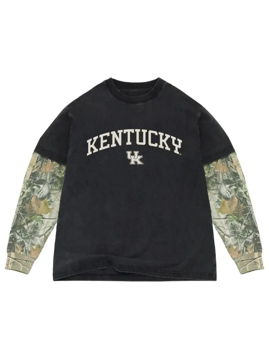 Футболка с длинным рукавом с принтом Kentucky Wildcats Back Bay Twofer Uscape Apparel