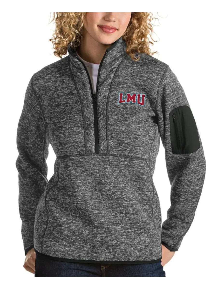 Свитшот с полузастежкой-молнией Fortune Half-Zip Pullover, женский, с вышивкой Antigua — изображение 1 из 1, черный