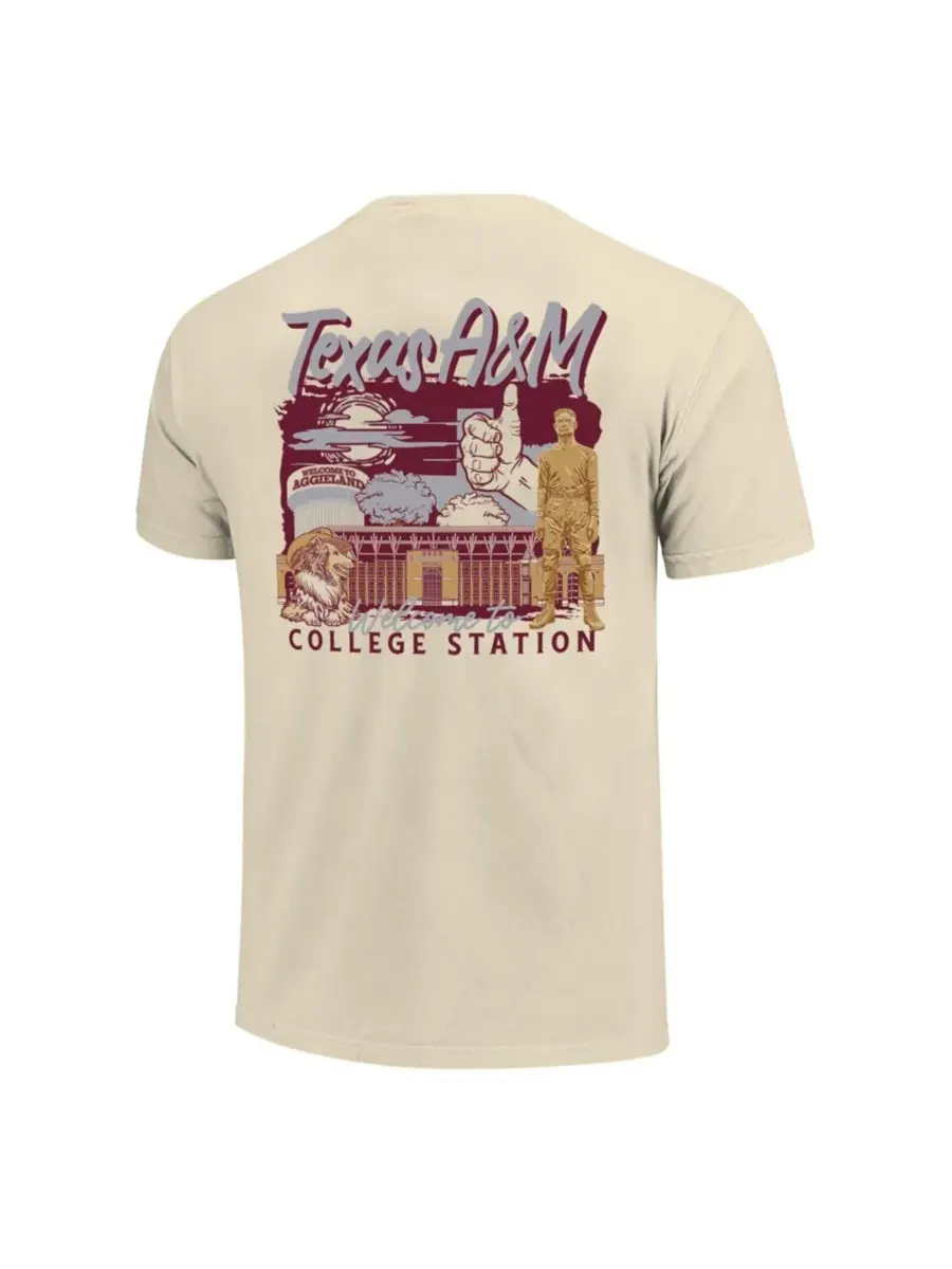 Футболка мужская с длинным рукавом с принтом Texas A&M Aggies Comfort Colors Hand-Drawn Campus — изображение 2 из 3