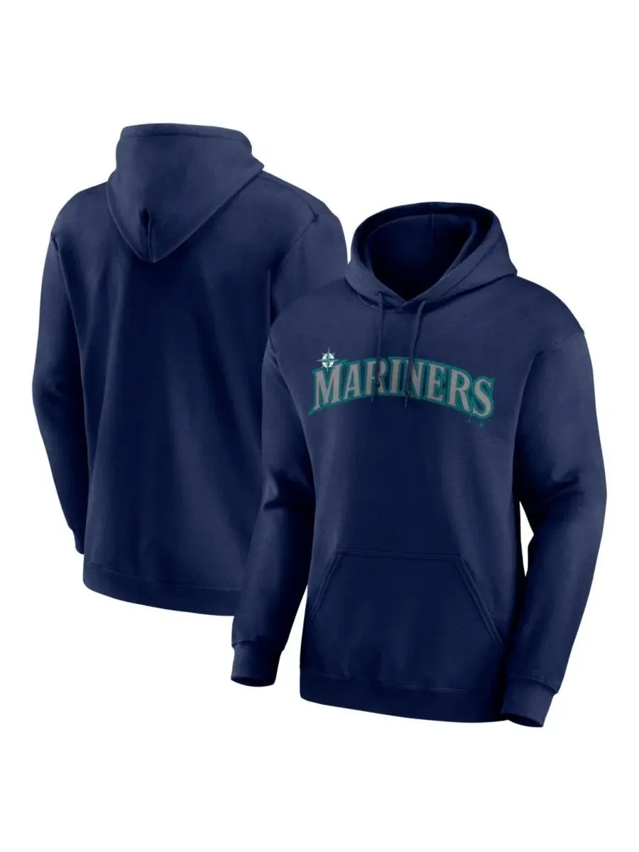 Худи с принтом Seattle Mariners Wordmark Logo Athletic — изображение 1 из 3, темно-синий