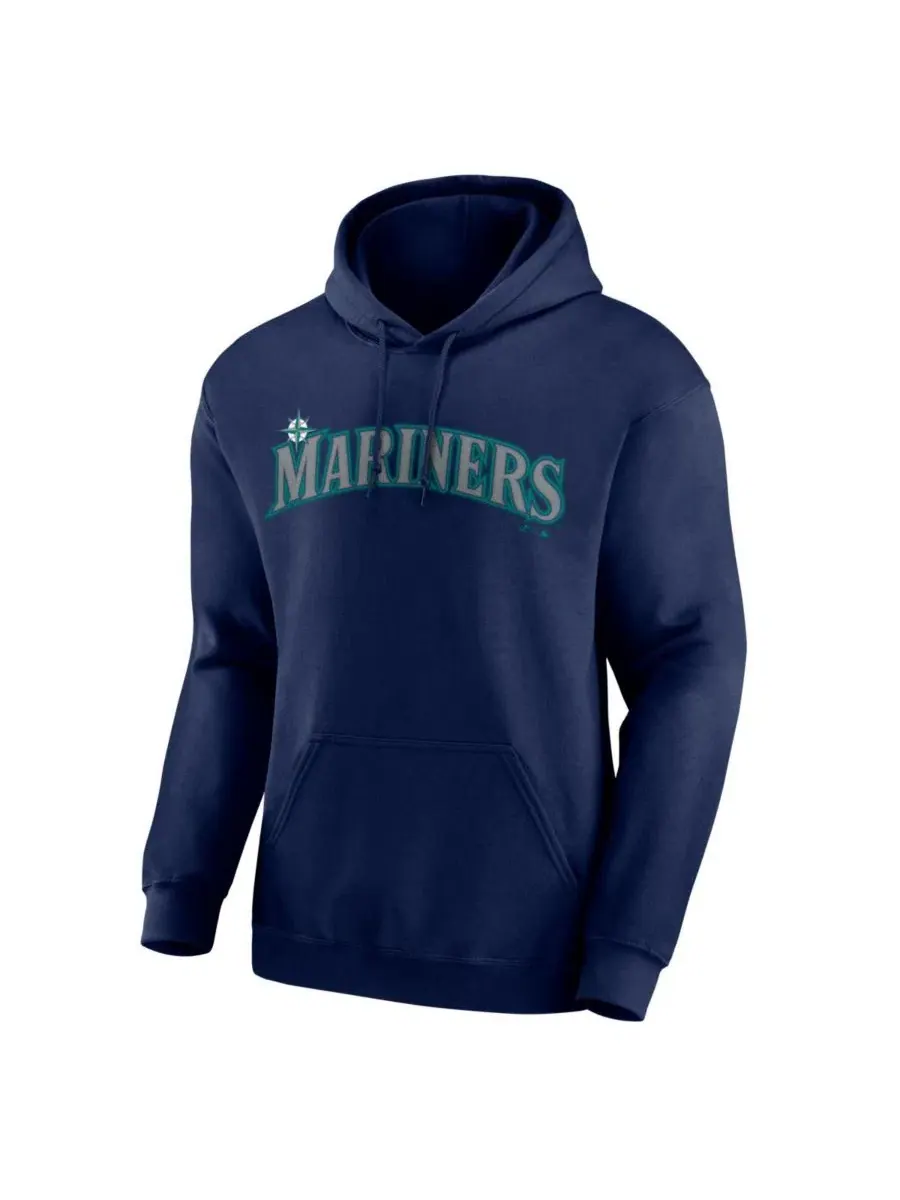 Худи с принтом Seattle Mariners Wordmark Logo Athletic — изображение 2 из 3, темно-синий