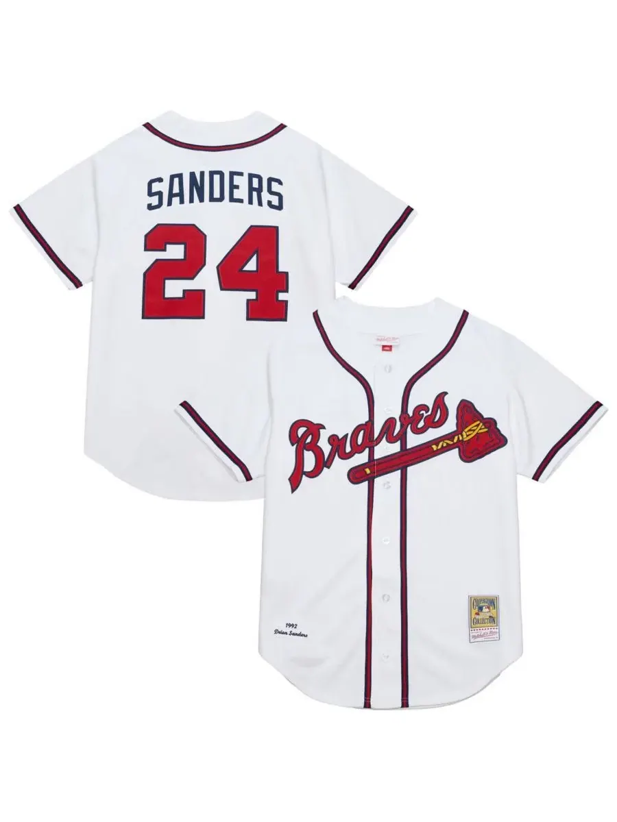 Джерси с принтом Deion Sanders Cooperstown Collection 1992 Authentic Mitchell & Ness — изображение 1 из 3, белый