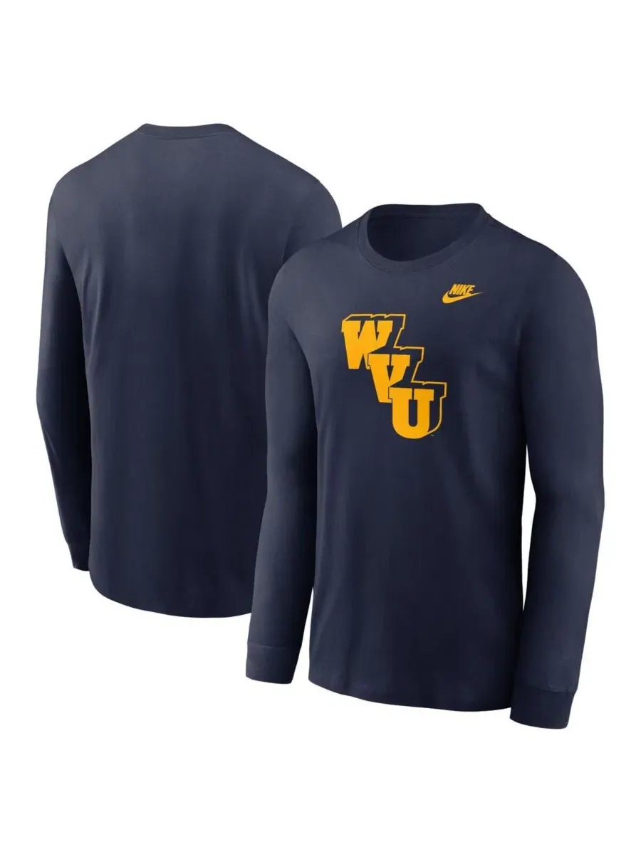 Футболка с длинным рукавом с принтом Legacy Primary Logo West Virginia Mountaineers Nike — изображение 1 из 3, королевский