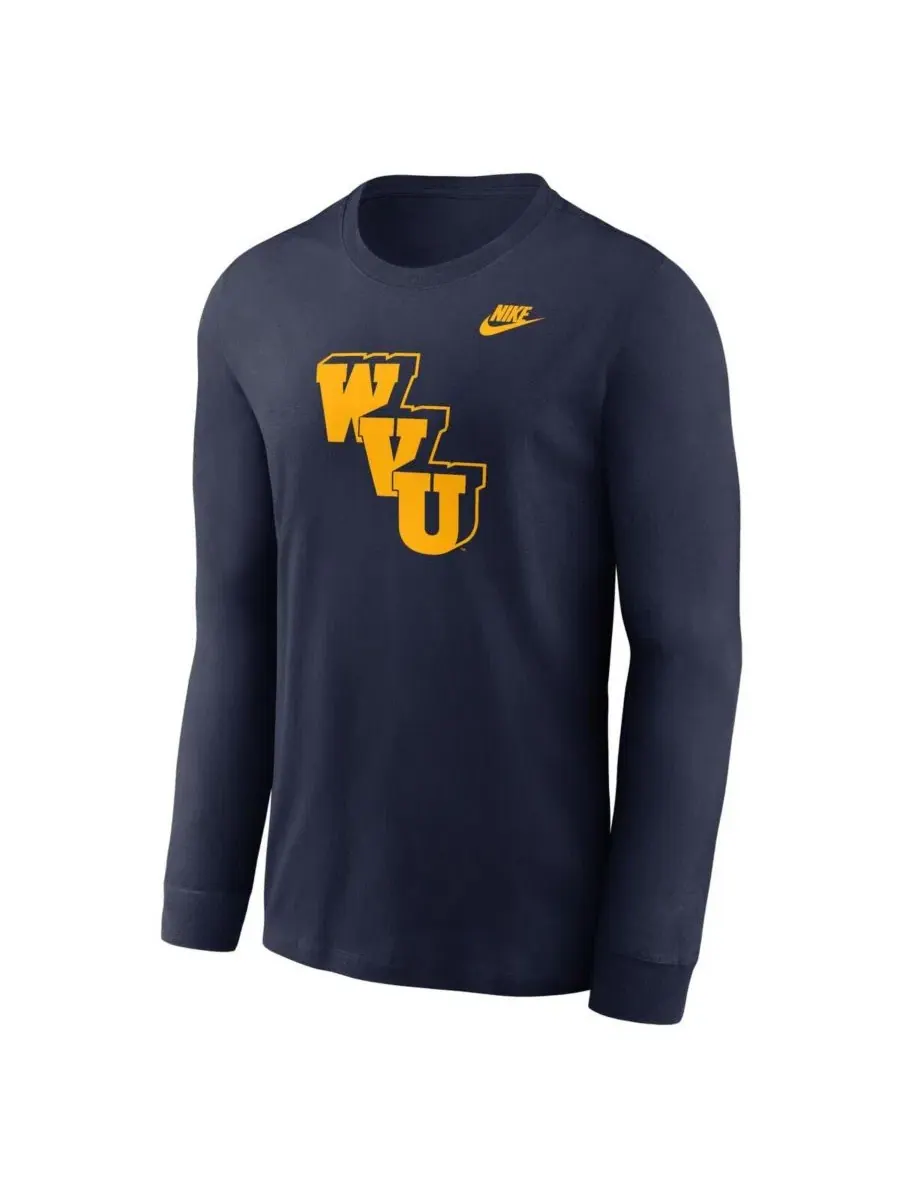 Футболка с длинным рукавом с принтом Legacy Primary Logo West Virginia Mountaineers Nike — изображение 2 из 3, королевский