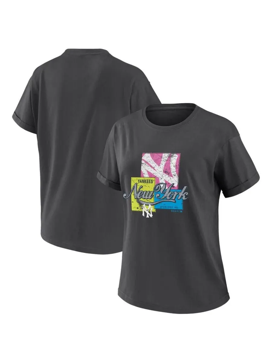 Футболка свободного кроя с принтом New York Yankees Domestic Box Color Boyfriend WEAR by Erin — изображение 1 из 3