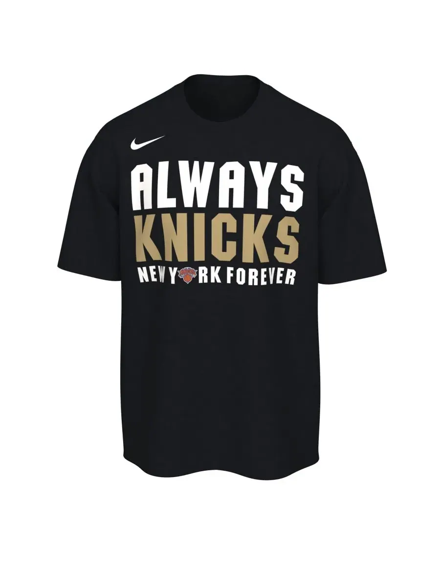 Футболка с принтом New York Knicks 2026 NBA Champions Roster Club Nike — изображение 1 из 2, черный