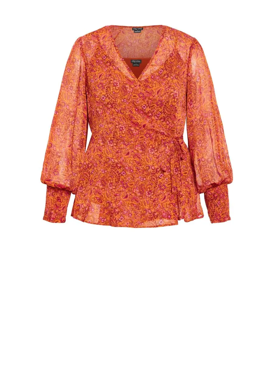 Женская блузка с принтом "Алексис" CITY CHIC, Retro paisley — изображение 3 из 3