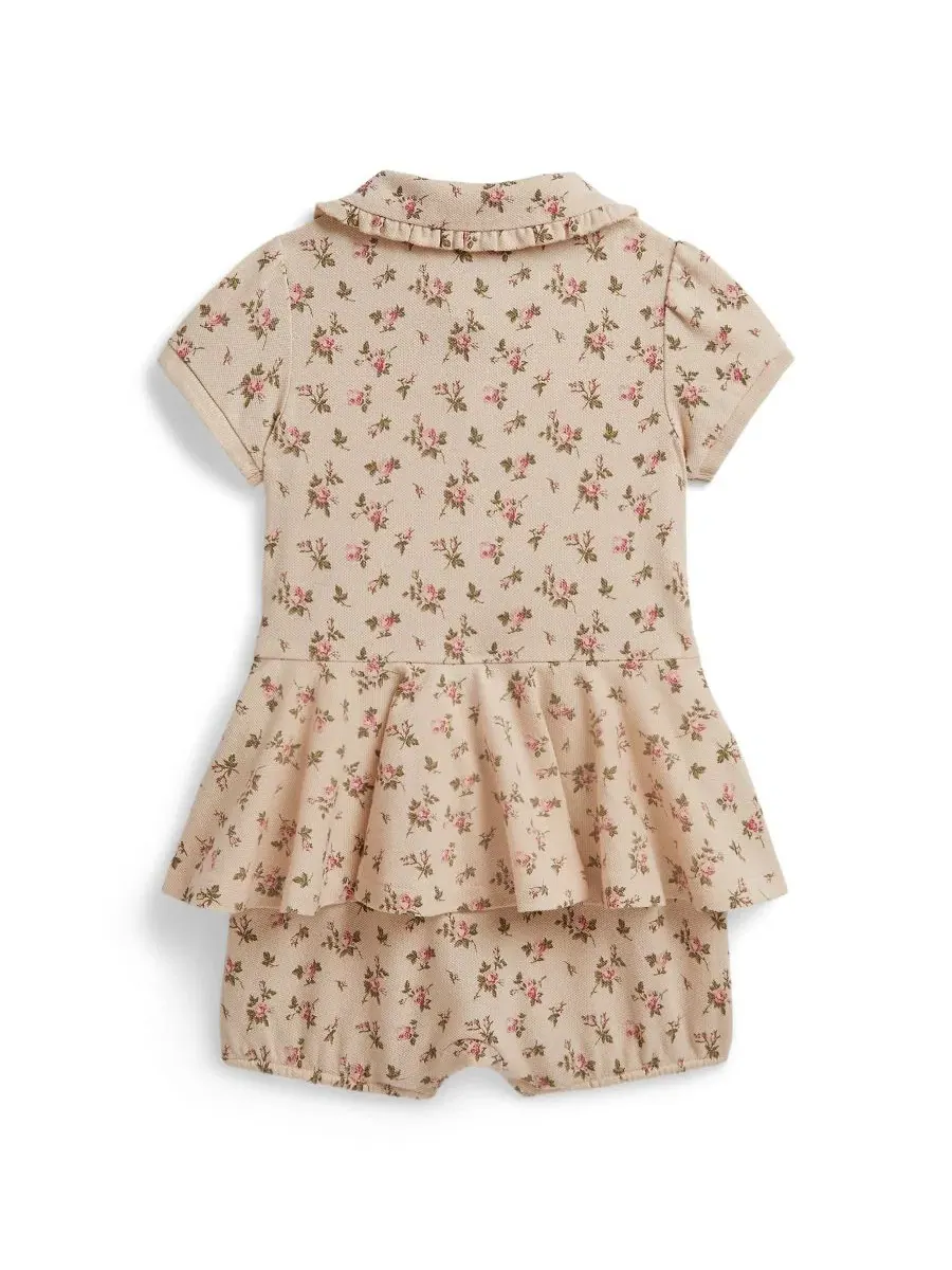 Комбинезон с воланами и цветочным принтом Polo Ralph Lauren, Beatty Floral — изображение 2 из 3